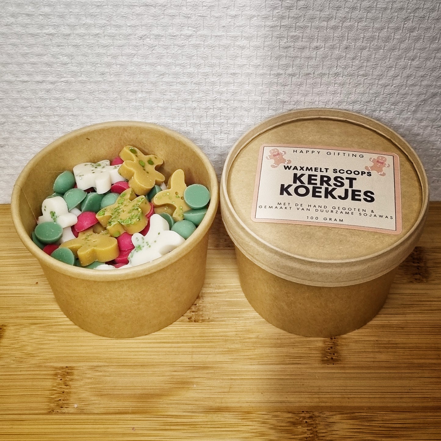 Waxmelt Scoops Kerstkoekjes - Kerstkoekjes geur - 100 gram 80 tot 100 uur geurverspreiding - Kerst - Handgemaakt - Gemaakt van duurzame sojawas