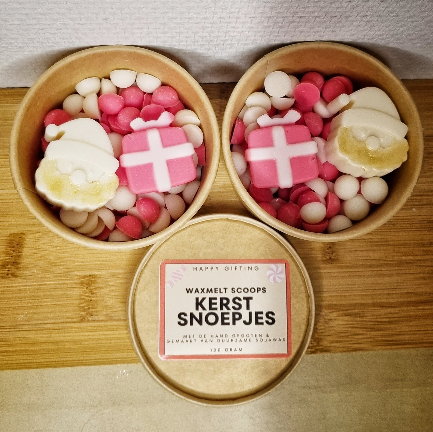 Waxmelt Scoops Kerstsnoepjes - Kerstsnoepjes geur - 100 gram 80 tot 100 uur geurverspreiding - Kerst - Handgemaakt - Gemaakt van duurzame sojawas – Geurchips – Smeltkaarsjes