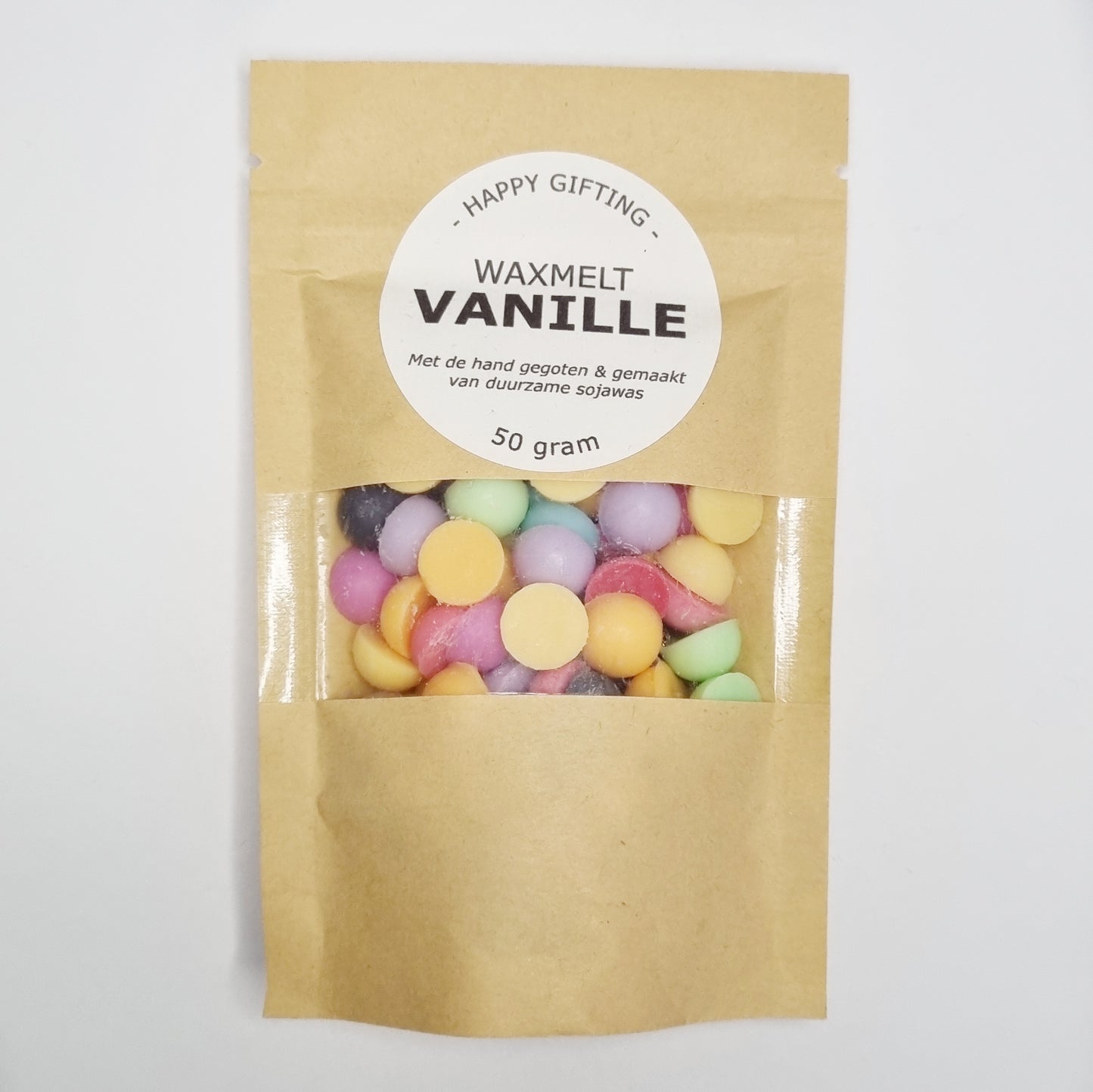 Waxmelt scoops in kraftzak - Vanille geur - 50 gram ruim 40 uur geurverspreiding