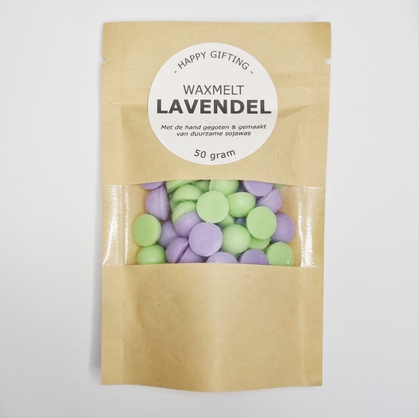 Waxmelt scoops in kraftzak - Lavendel geur - 50 gram ruim 40 uur geurverspreiding