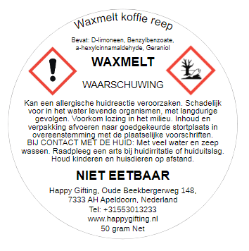 Waxmelt Koffie reep - Koffie geur - 50 gram 40 tot 45 uur geurverspreiding