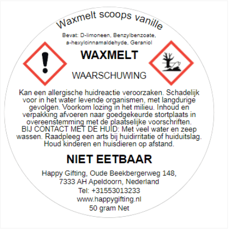 Waxmelt scoops in kraftzak - Vanille geur - 50 gram ruim 40 uur geurverspreiding