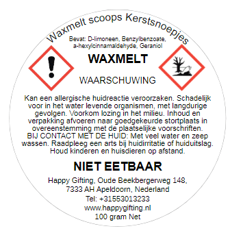 Waxmelt Scoops Kerstsnoepjes - Kerstsnoepjes geur - 100 gram 80 tot 100 uur geurverspreiding - Kerst