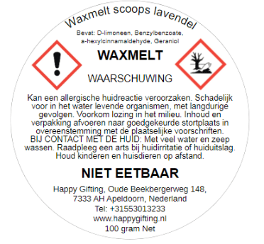 Waxmelt scoops in kraftzak - Lavendel geur - 50 gram ruim 40 uur geurverspreiding