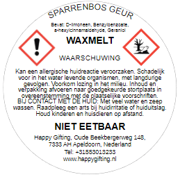 Waxmelt in hartvorm - Sparrenbos geur - 4 stuks - 30 gram ruim 15 uur geurplezier FOTO VOLGT NOG