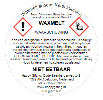 Waxmelt Scoops Kerst Zuurstok - Kerst Zuurstok geur - 100 gram 80 tot 100 uur geurverspreiding - Kerst