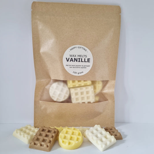 Waxmelts wafels – Vanille geur - gemaakt van duurzame soja was – 100 gram 80 tot 100 uur geurverspreiding