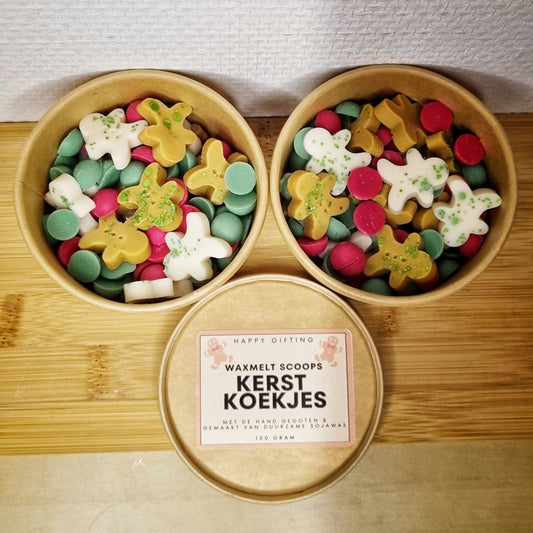 Waxmelt Scoops Kerstkoekjes - Kerstkoekjes geur - 100 gram 80 tot 100 uur geurverspreiding - Kerst - Handgemaakt - Gemaakt van duurzame sojawas