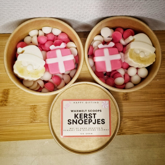 Waxmelt Scoops Kerstsnoepjes - Kerstsnoepjes geur - 100 gram 80 tot 100 uur geurverspreiding - Kerst - Handgemaakt - Gemaakt van duurzame sojawas – Geurchips – Smeltkaarsjes