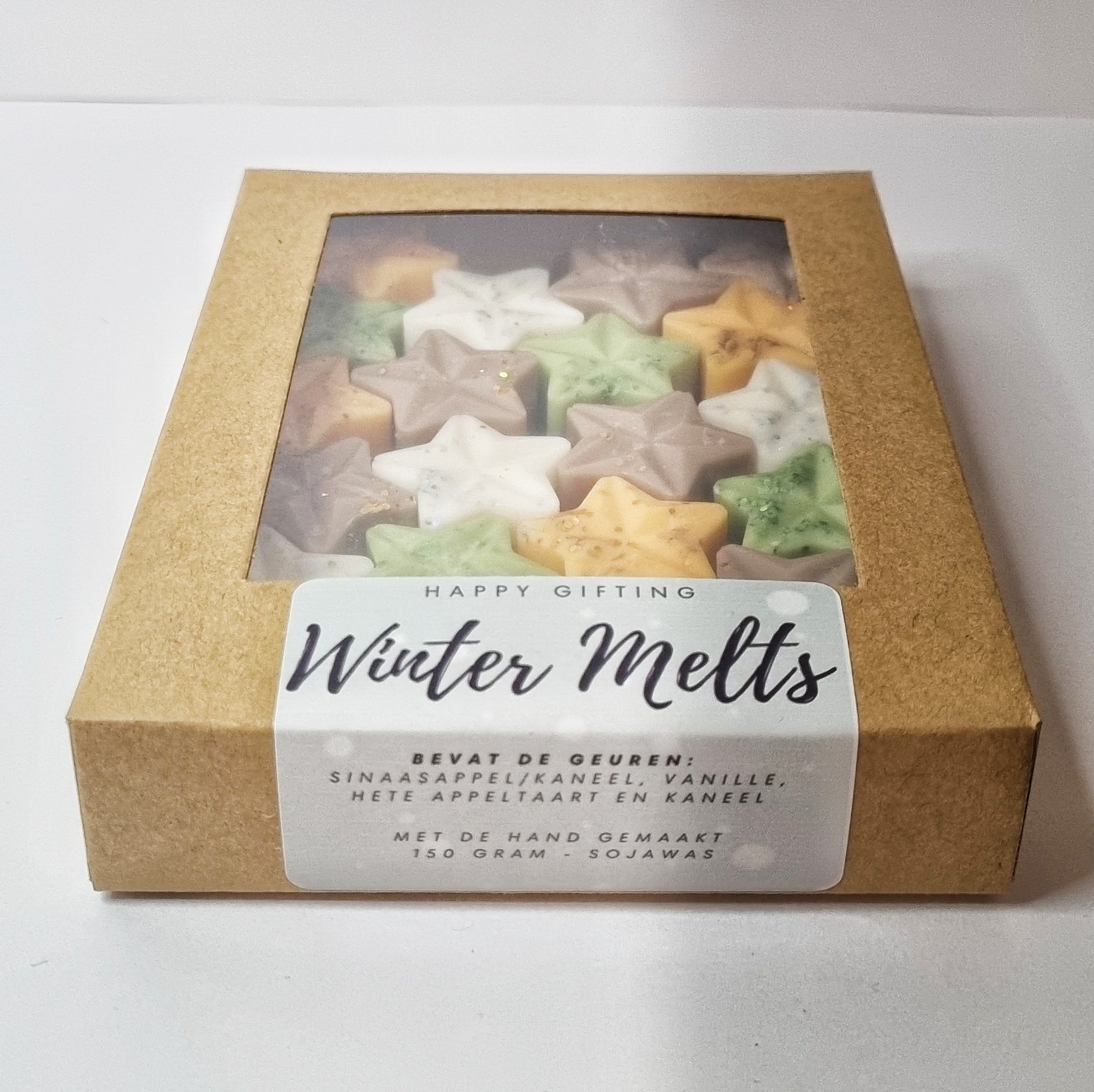 Winter Melts 150 gram - Bevat de geuren: Sinaasappel/Kaneel, Vanille, Hete Appeltaart en Kaneel - Kerst - Geschenkverpakking
