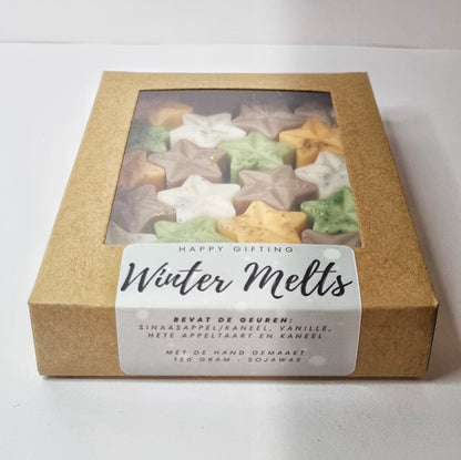 Winter Melts 150 gram - Bevat de geuren: Sinaasappel/Kaneel, Vanille, Hete Appeltaart en Kaneel - Kerst - Geschenkverpakking