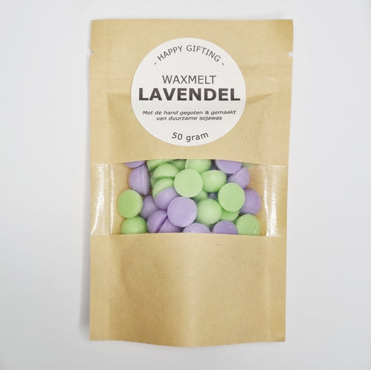 Waxmelt scoops in kraftzak - Lavendel geur - 50 gram ruim 40 uur geurverspreiding