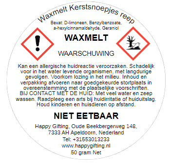Waxmelt Kerstsnoepjes reep - Kerstsnoepjes geur - 50 gram 40 tot 45 uur geurverspreiding - Kerst