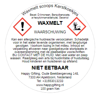 Waxmelt Scoops Kerstkoekjes - 100 gram 80 tot 100 uur geurverspreiding - Kerst - Keuze uit verschillende geuren