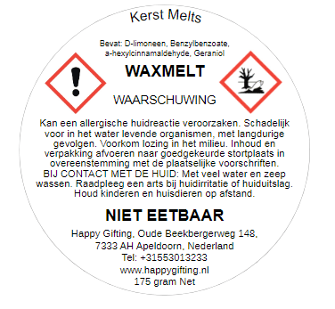 Kerst Melts 175 gram - 100 uur geurplezier - Bevat de geuren: Witte Kerst, Kerstkoekjes, Kerstboom, Kerstzuurstok, Glühwein en Kerstpudding - Geschenkverpakking
