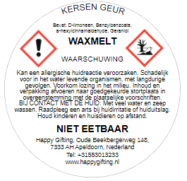 Waxmelt in hartvorm - Kersen geur - 4 stuks - 30 gram ruim 15 uur geurplezier