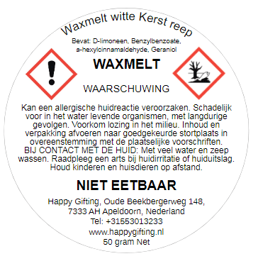 Waxmelt Witte Kerst reep - Witte Kerst geur - 50 gram 40 tot 45 uur geurverspreiding - Kerst