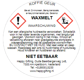 Waxmelt in hartvorm - Koffie geur - 4 stuks - 30 gram ruim 15 uur geurplezier