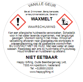 Waxmelt in hartvorm - Vanille geur - 4 stuks - 30 gram ruim 15 uur geurplezier