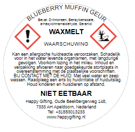 Waxmelt in hartvorm - Blueberry Muffin geur - 4 stuks - 30 gram ruim 15 uur geurplezier FOTO VOLGT NOG