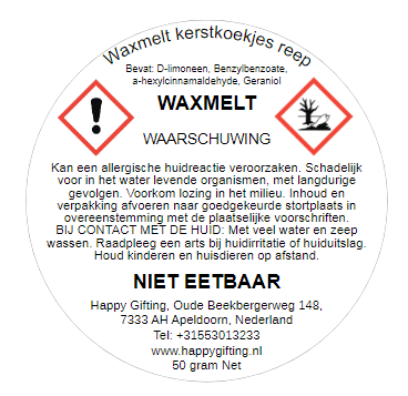 Waxmelt Kerstkoekjes reep - Kerstkoekjes geur - 50 gram 40 tot 45 uur geurverspreiding - Kerst