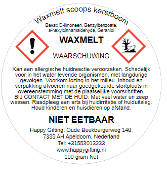 Waxmelt Scoops Kerstboom - 100 gram 80 tot 100 uur geurverspreiding - Kerst - Keuze uit verschillende geuren