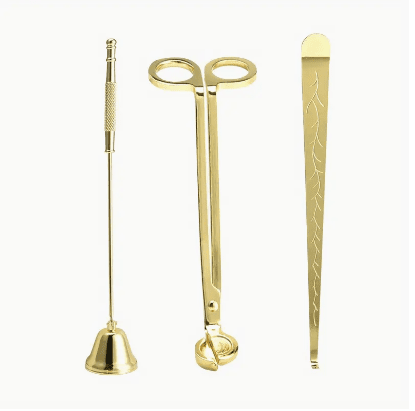 3 in 1 kaars accessoire set – Roestvrij staal - Lontdipper wick dipper - Lonttrimmer wick trimmer - Kaarsendover - Geschenkset
