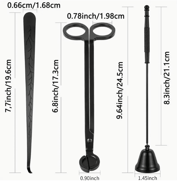 3 in 1 kaars accessoire set – Roestvrij staal - Lontdipper wick dipper - Lonttrimmer wick trimmer - Kaarsendover - Geschenkset